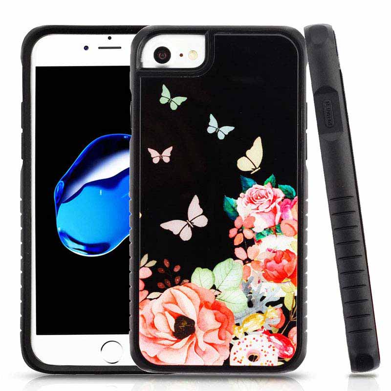 mybat-iphone7-IPHONE7HPCFSIM312WP-Butterfly-Dancing-Tempered-Glass-Black-Fusion-Protector-Cover